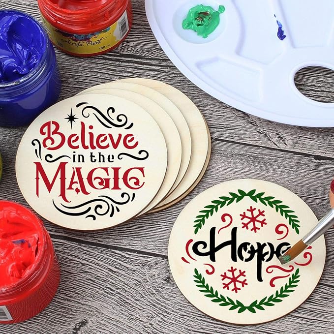 Small Christmas Stencils for Painting on Wood 4inch, Christmas Stencil Xmas - Image 7