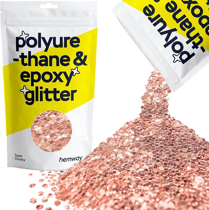 Hemway Glitter for Resin 100g Rose Gold Metallic Crystals for Epoxy Craft Super by Hemway