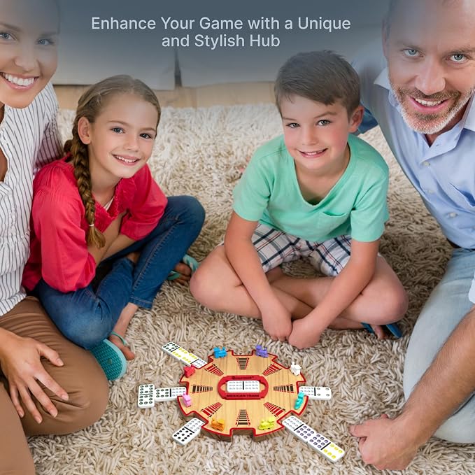 Queensell Wooden Mexican Train Hub – Mexican Train Accessories - Image 7