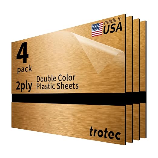 Trotec | Metallic Looking Acrylic Sheet | 12"x20"x1/16, Name Plate | USA Made by TrotecEngravingSupplies