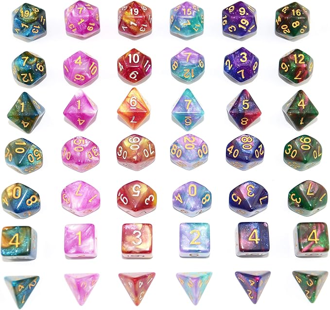 SmartDealsPro 6 x 7 Sets Glitter Polyhedral Dice Sets - Image 7