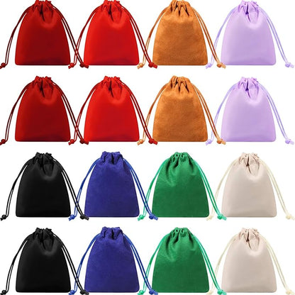 Shappy 16 Pieces Mini Dice Bags Velvet Drawstring Bag 4.1 x 3.3 Inch Drawstring by Shappy