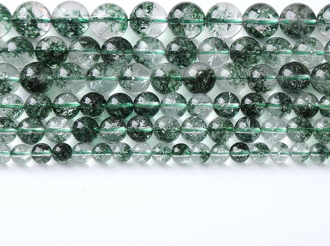 90pcs 4mm Natural Green Phantom Ghost Quartz Stone Round Beads by NaturalStoneBeads