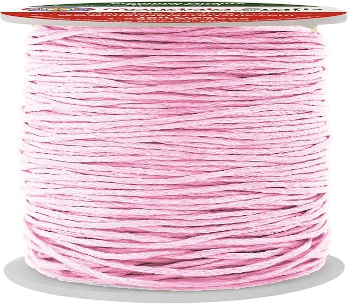 Mandala Crafts 1mm 109 Yards Baby Pink Cotton Waxed Cord by MandalaCrafts