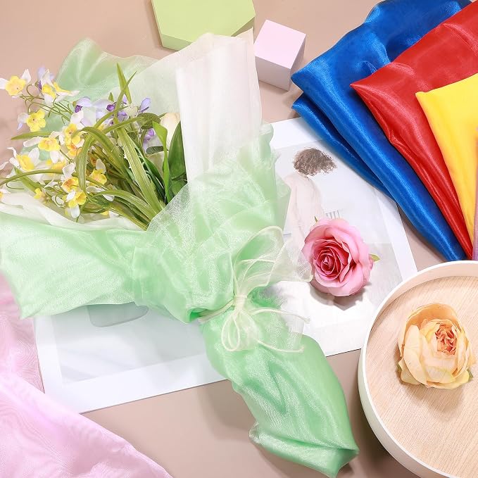 MECCANIXITY Iridescent Sheer Organza Fabric, 10 Yards x 59 Inches Solid - Image 7