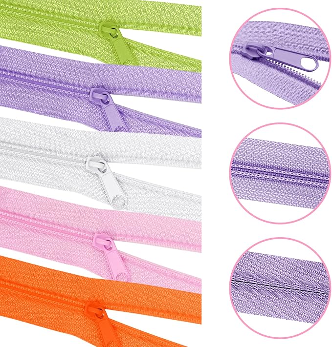 DOITEM 31 Yards 10 Pieces Sewing Zippers #3 Nylon Coil Zippers 10 Colors - Image 4