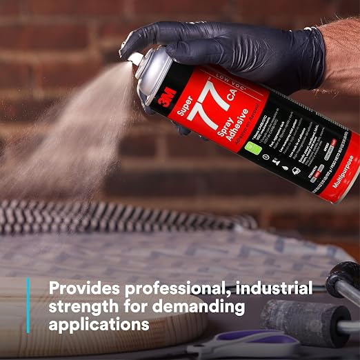 3M Super 77 Multipurpose Permanent Spray Adhesive Glue, Low VOC, Net Wt 18 oz - Image 6