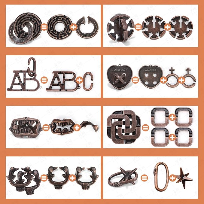 8 Pcs Brain Teaser Puzzles for Adults Teens - Image 2