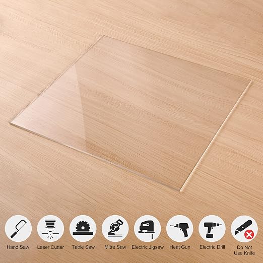 Pack of 10 Clear Acrylic Sheet 12" x 12" Cast Plexiglass Square 1/8" Thick - Image 5