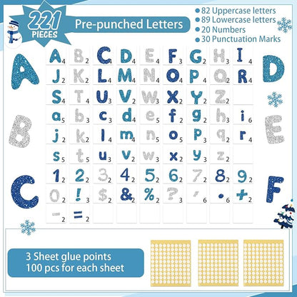 221 Pcs Classroom Bulletin Board Letters Colorful Alphabet Cutouts Number and - Image 2