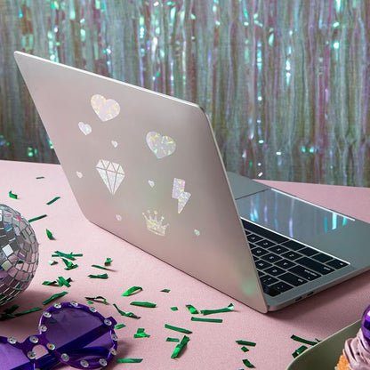 SHENLIU 60 Sheets Holographic Laminate Sheets Clear Glitter Vinyl Sticker Paper - Image 6