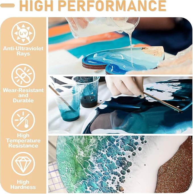 Puduo Epoxy Resin Kit 1.1Gallon，Newly Formulated Crystal Clear Epoxy - Image 4