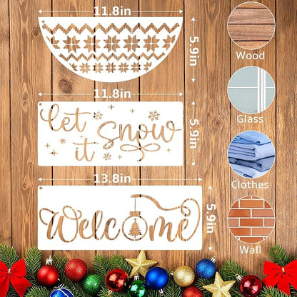 14Pcs Larger Christmas Stencils - Image 4