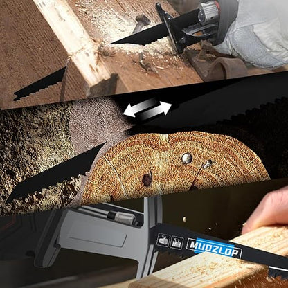 25 Pack 6inch Reciprocating Saw Blades Set, 6/12TPI High Carbon Saw Blades - Image 7