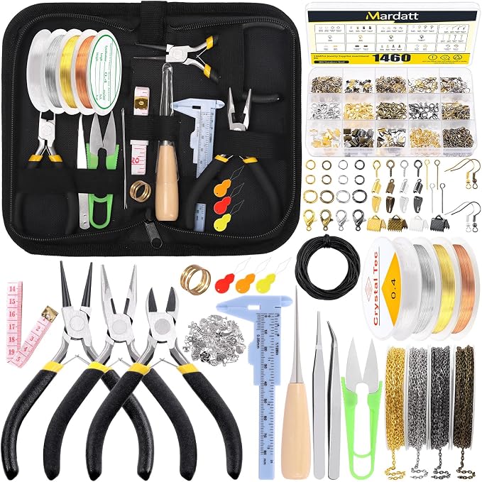 Mardatt 1587Pcs Jewelry Making Supplies Kit Includes Jewelry Pliers, Jewelry by Mardatt