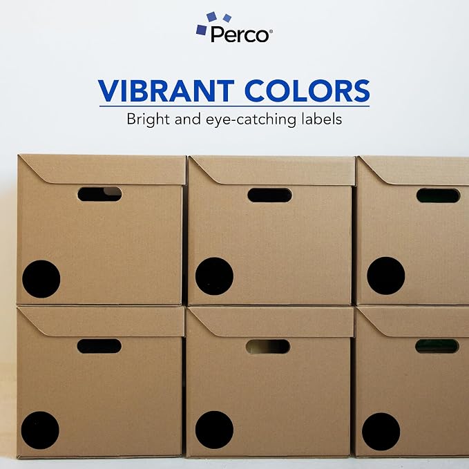 Perco Black 3-Inch Perforated Circle Dot Sticker Labels — 10 Rolls, 000 Round - Image 7