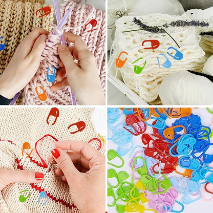 150 PCS Locking Stitch Markers for Knitting, Colorful Plastic Crochet Clips and - Image 6