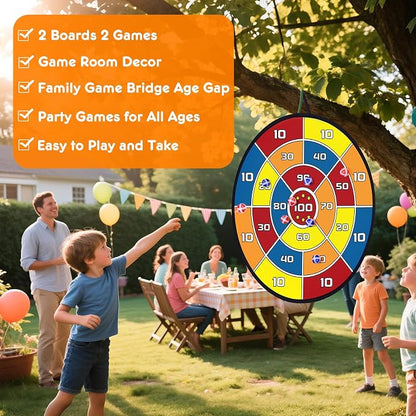 3-in-1 Dart Board for Kids and Adults, Sticky Tic Tac Toe Dart Game for Indoor - Image 6