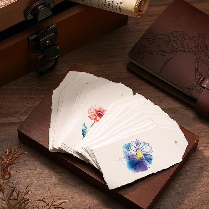 50 Pack Handmade Vintage Deckle Edge Tags - Image 4