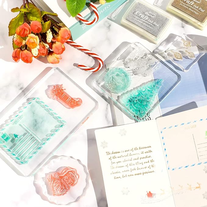 Whaline Large Acrylic Stamp Block Clear Stamping Tools Set - Image 6