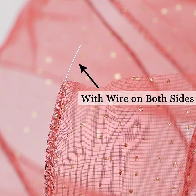MEEDEE Red Gold Wired Ribbon - Image 3