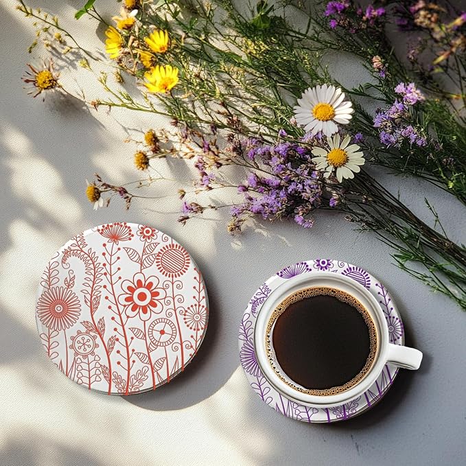 CHGCRAFT Abstract Wildflowers Polymer Clay Texture Sheets Geometric Flowers - Image 5