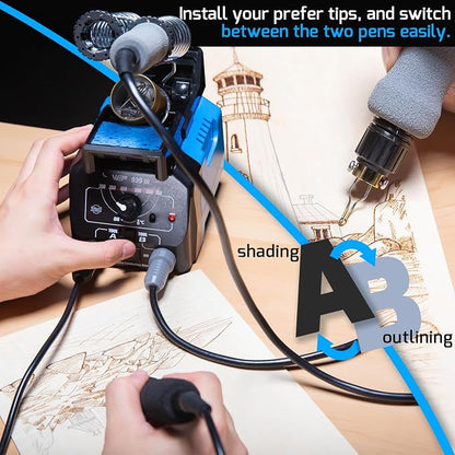WEP 939-III Dual Pen Wood Burning Kit 34-IN-1 - Image 3
