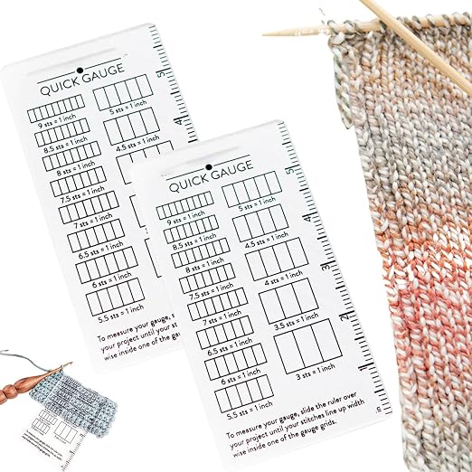 Quick Gauge Ruler, Gauge Ruler for Knitting and Crochet, Scarf Keychain by Unknown