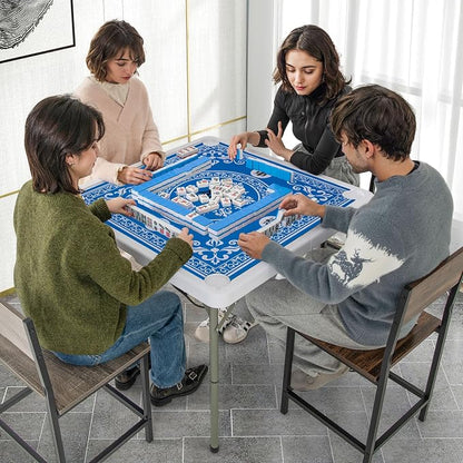 Giantex Folding Mahjong Table, Removable Noise Reduction Mat, HDPE Tabletop - Image 6