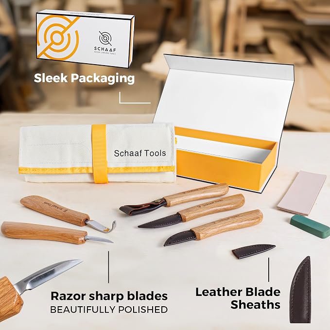Wood Carving Kit, Deluxe 5pc Whittling Knife Set - Image 7