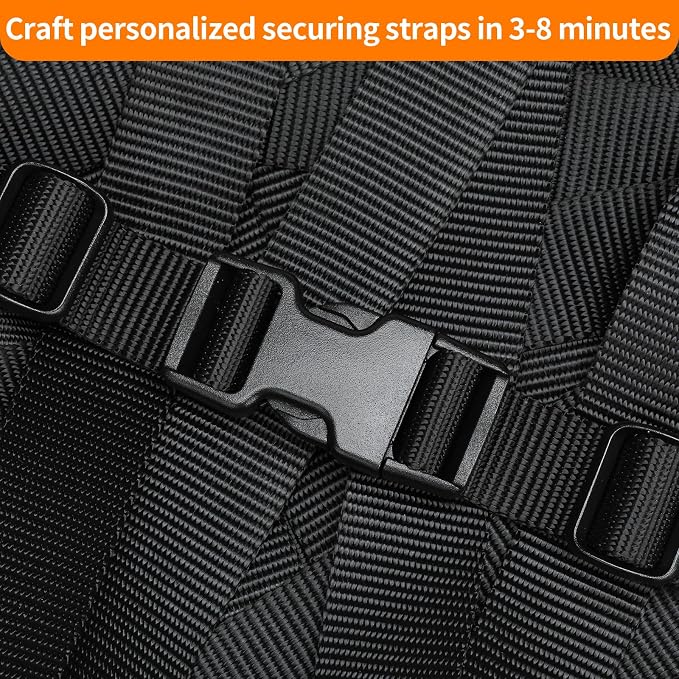 Buckles and Straps Set 1": 6 Yards of Thick Nylon Webbing, 12 Tri-Glide Slide - Image 2