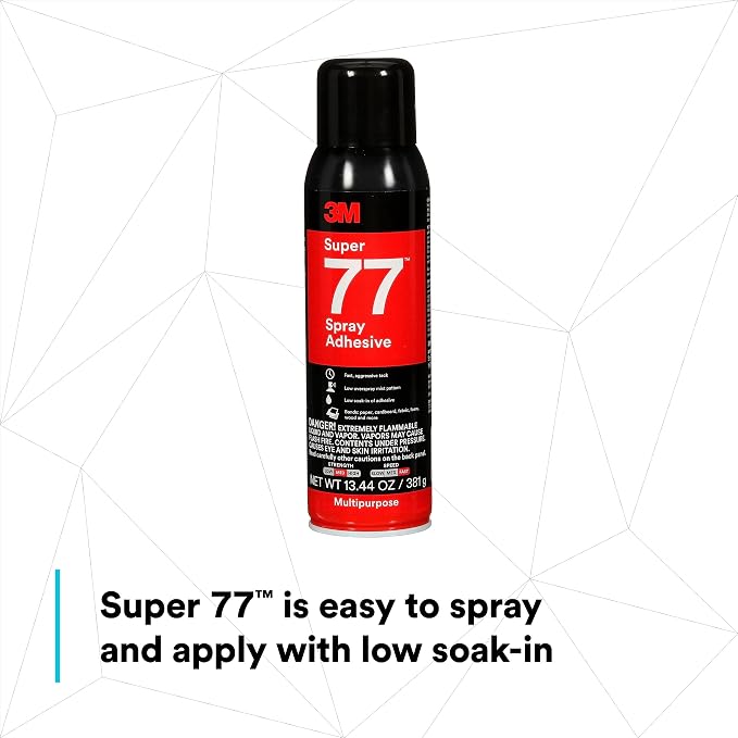 3M Super 77 Multipurpose Permanent Spray Adhesive Glue, Net Wt 13.44 oz - Image 7