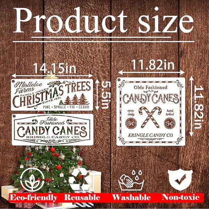 10 Pieces Large Christmas Stencils - Image 7