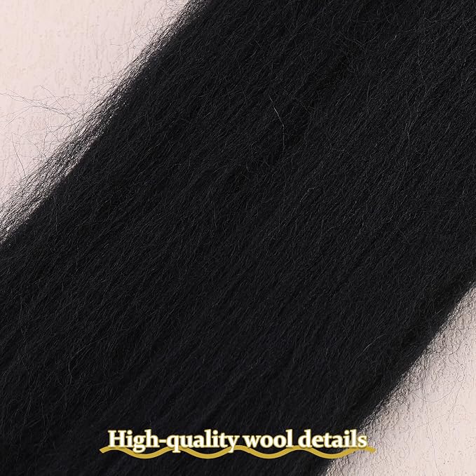 QMNNMA Wool Roving 0.88 lb, Colored Natural Wool Roving - Image 2