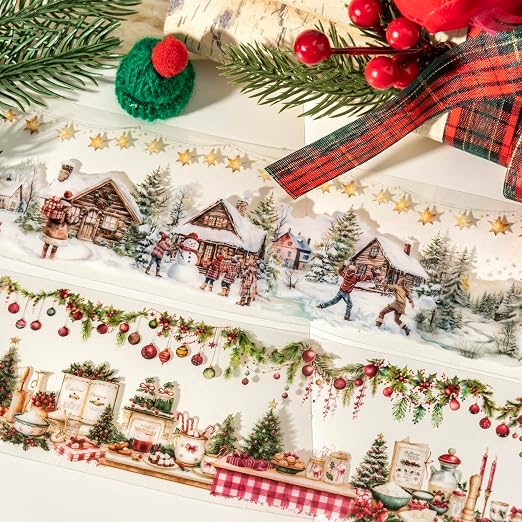 6 Rolls PET Washi Tape Stickers Set, Christmas Washi Tape - Image 4
