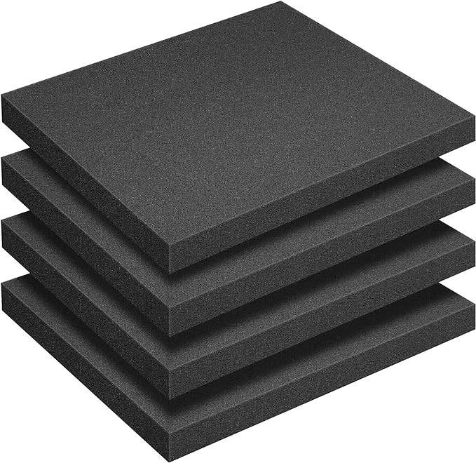 4 Pcs Polyurethane Foam Sheet- 16 x 12 x 1.5 Inch Cuttable Foam Inserts by DECOHS