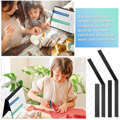 Flutesan 4 Pcs 2 Size Knitting Chart Keeper Magnet Replacement Set Magnetic - Image 6