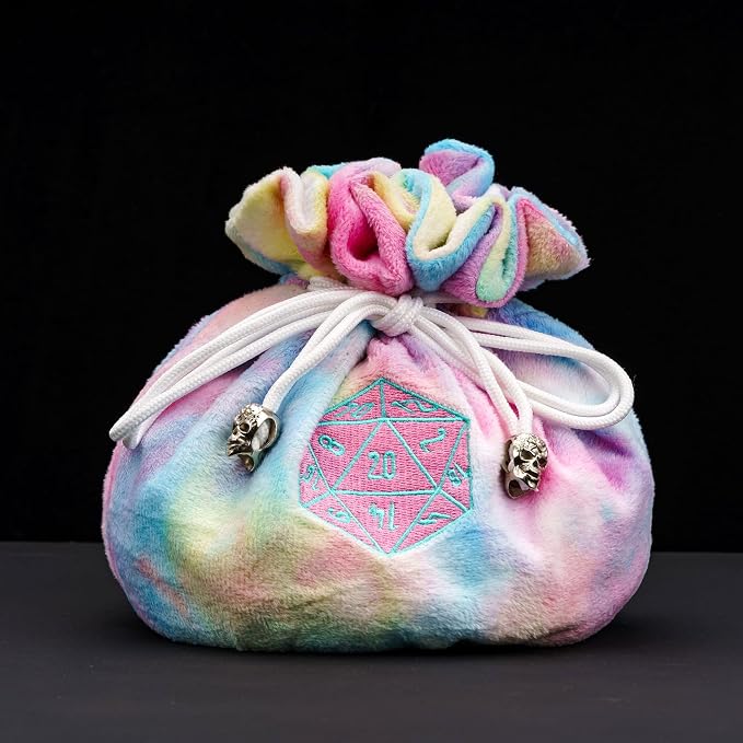 Large Dice Bags with Pockets Rainbow Storage Bag D20 Logo - Image 6