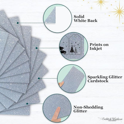 Cardstock Warehouse Diamond Print Inkjet Glitter-Premium Silver Glitter - Image 3