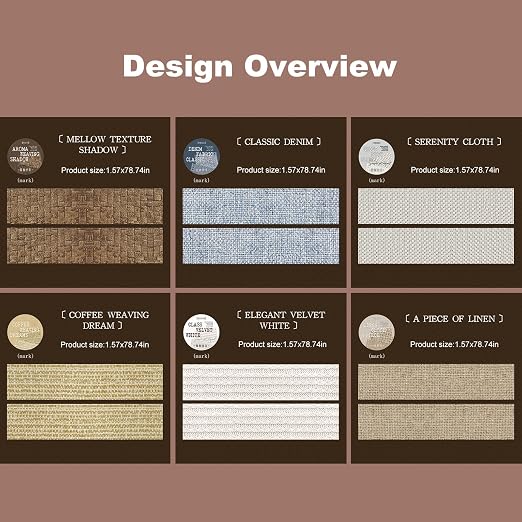 Fabric-Patterned Washi Sticker Set, 6 Rolls Vintage Stickers - Image 4