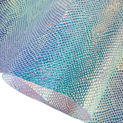 ONEART | Iridescent Transparent Embossed Vinyl Holographic Blue Clear PVC Vinyl - Image 2