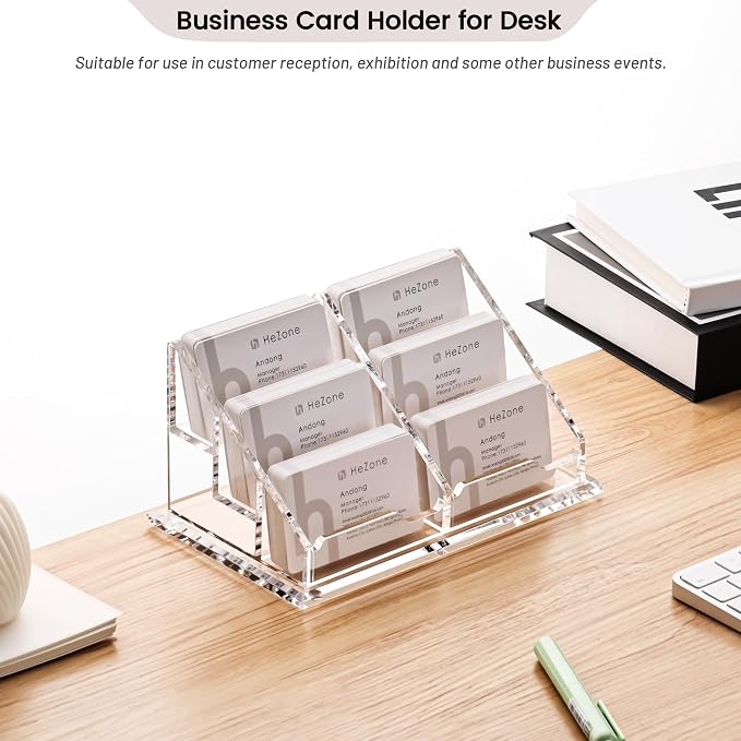 Business Card Holder for Desk, Acrylic Business Card Organizer, Office Desk - Image 7