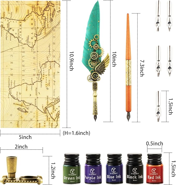 Feather Pen and Ink Set Calligraphy Kit - Image 2
