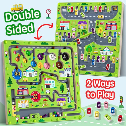 2 in 1 Magnetic Color and Number Maze Magnet Alphabet Counting Double Sided - Image 2
