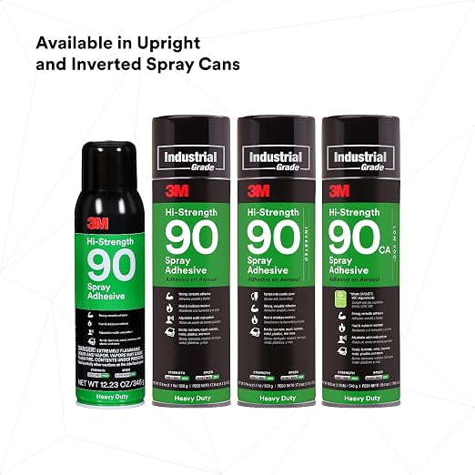3M Hi-Strength 90 CA Spray Adhesive, Low VOC, Bonds Laminate, Net Wt 19 oz - Image 12