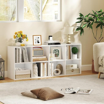 Giantex 8-Cube Bookcase, 3-Tier Cubby Bookshelf, Horizontal Vertical Display - Image 5