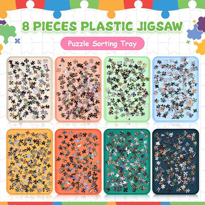 8 Pcs 12'' x 8.7'' Extra Large Puzzle Sorting Trays Stackable Puzzle Trays - Image 5