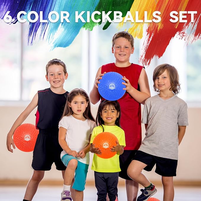 8.5 Inch Kickball Set, Dodgeballs 6 Pack, 12 Pack, Playground Balls - Image 3