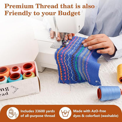 12PCS Sewing Thread Kit 30wt Spools, 12 Colors - Image 3