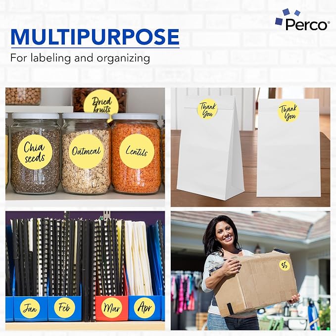 Perco Metallic Gold 3" Round Circle Dot Sticker Labels - Image 3